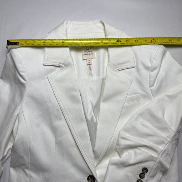 Cinq à Sept | Size 10 | Khloe White Denim Blazer | ($395) - Picture 6 of 9